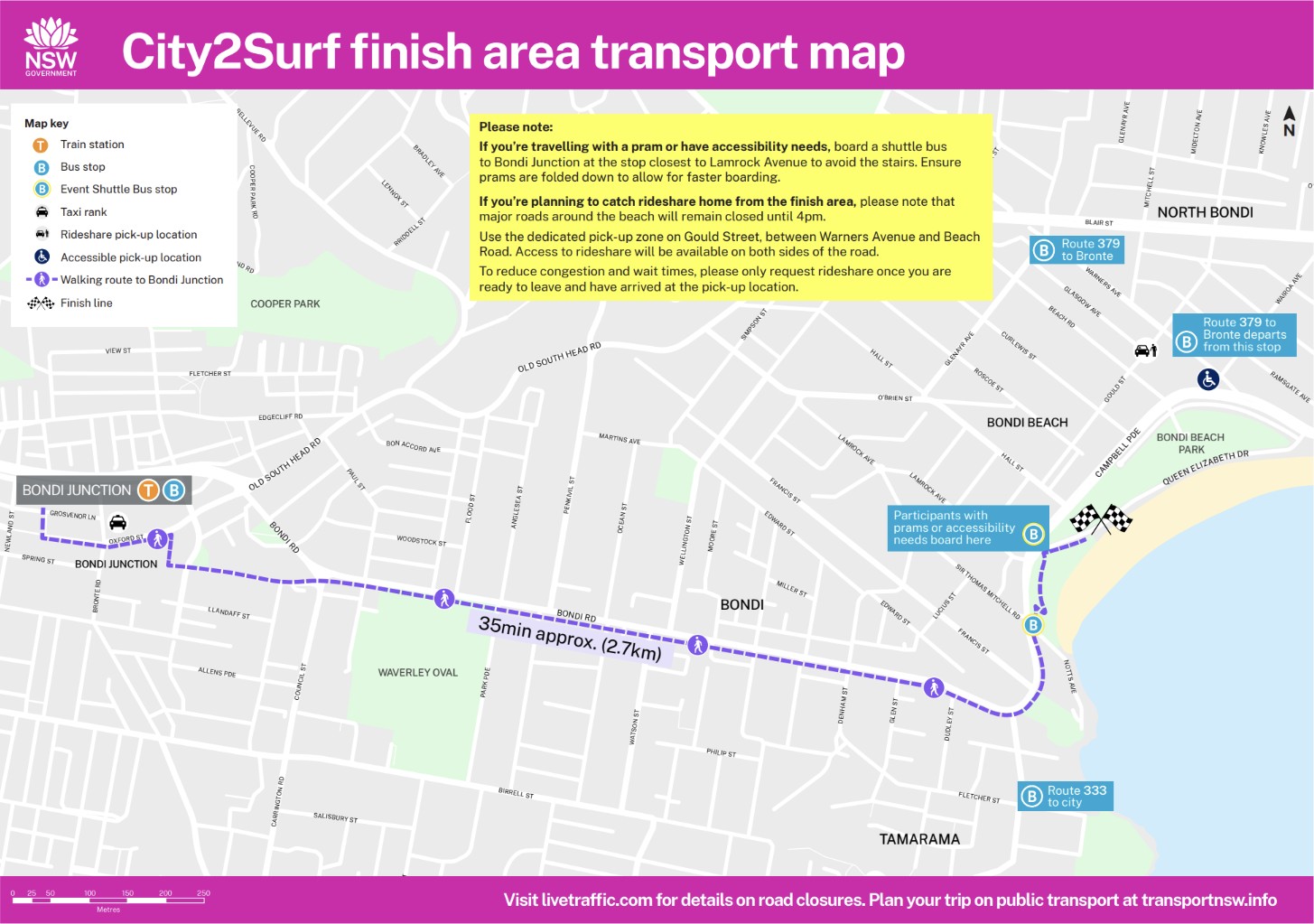 City2Surf Finish Area Transport Map page 0001 1